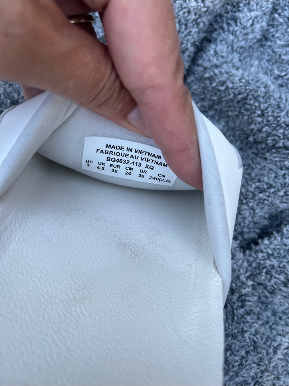 Nike White Slide Sandals with Embossed Logo - Picture 8 of 8